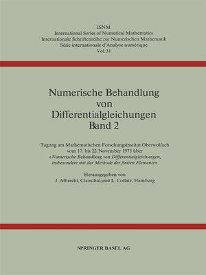 cover image of Numerische Behandlung von Differentialgleichungen Band 2